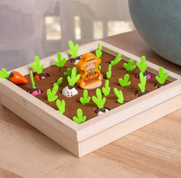 Shape matching toy - carrot matching game .